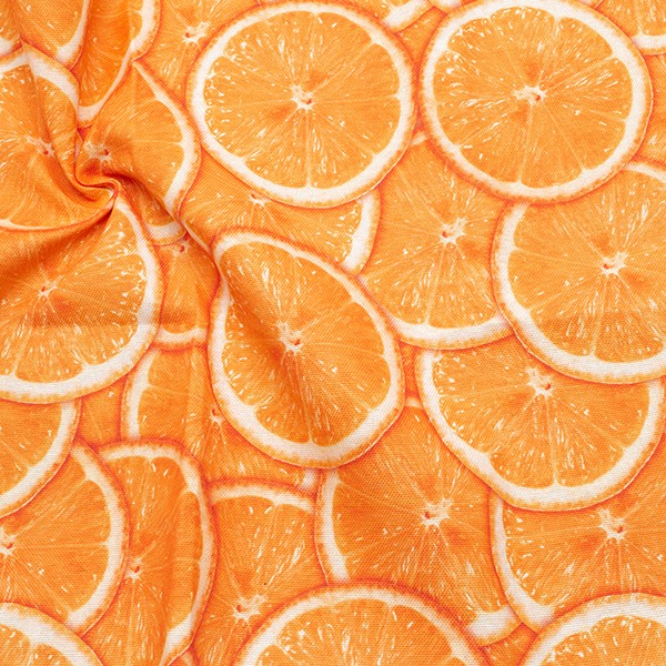 Dekostoff Orangen Weiss Orange