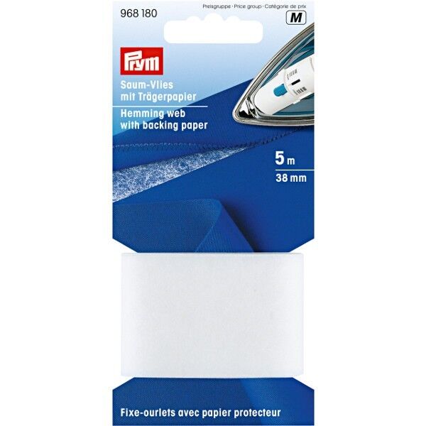 Prym 5m Saum-Vlies mit Trägerpapier 38mm breit weiß