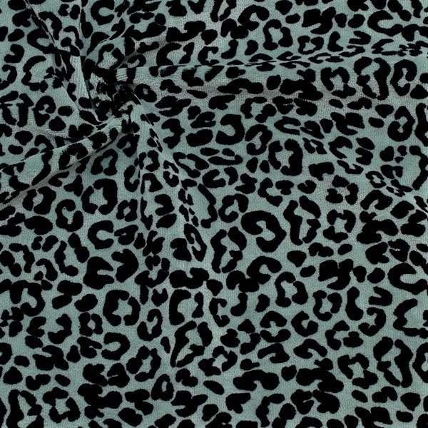 Nicki Baumwollstoff Leopard Look Mint