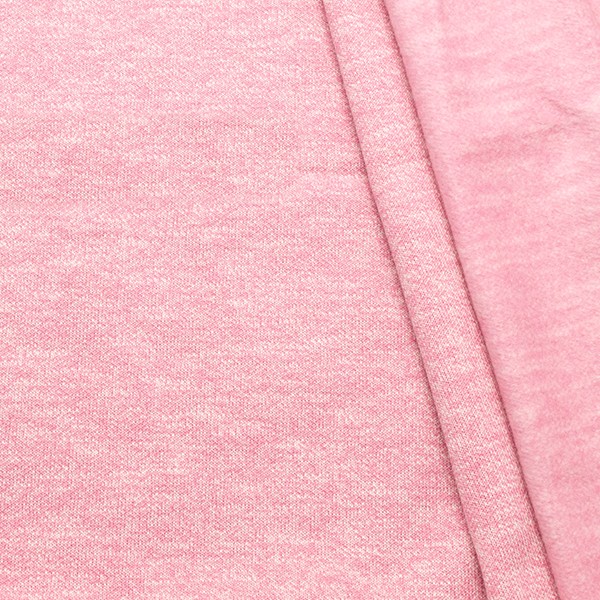 100% Baumwolle Sweatshirtstoff Melange Rosa