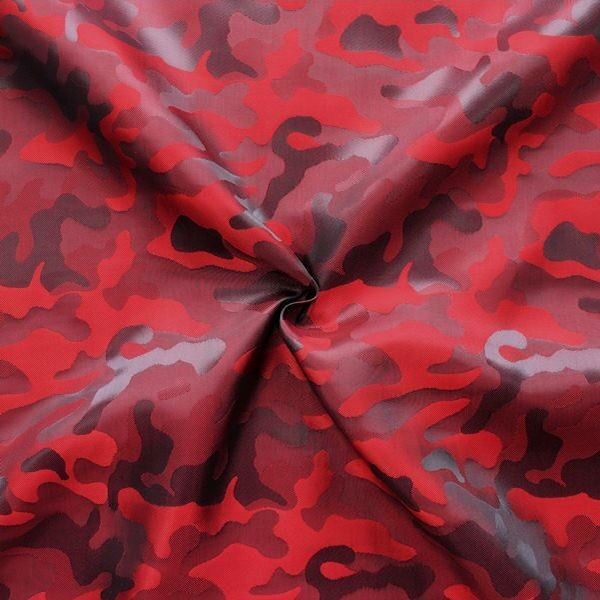 Futterstoff Jacquard Camouflage Rot-Weinrot