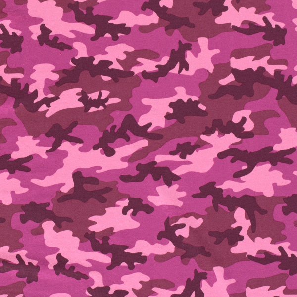Baumwoll Stretch Jersey Camouflage Pink