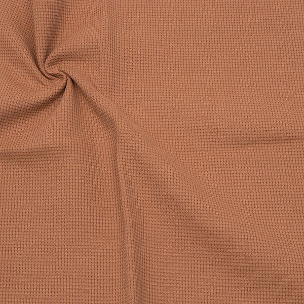Baumwoll Stretch Waffel Jersey Terrakotta