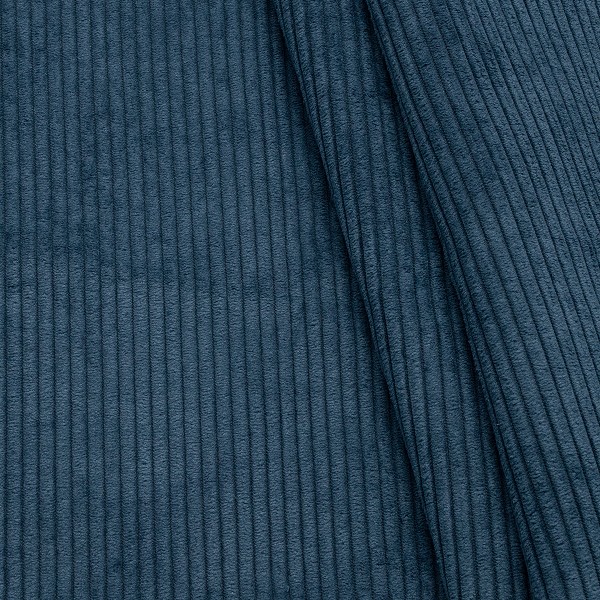 Polster- Möbelstoff Breitcord-Optik Jeans-Blau