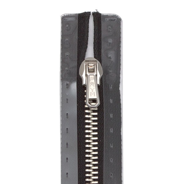 Metall Reißverschluss M2 Typ 10 unteilbar 16 cm silber-farbig - Farbe 000 Schwarz