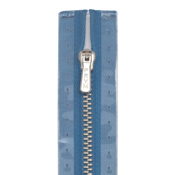 Metall Reißverschluss M1 Typ 5 16 cm silber farbig - Farbe 235 Azur-Blau