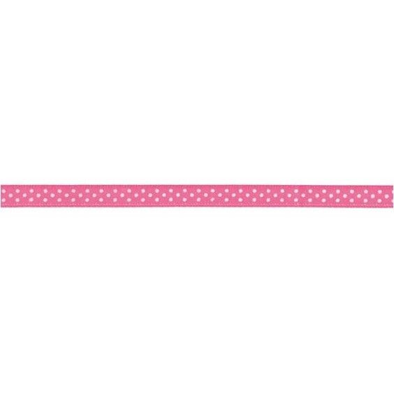 Prym Satinband gepunktet 6mm x 4m (Breite / Länge) pink / weiss