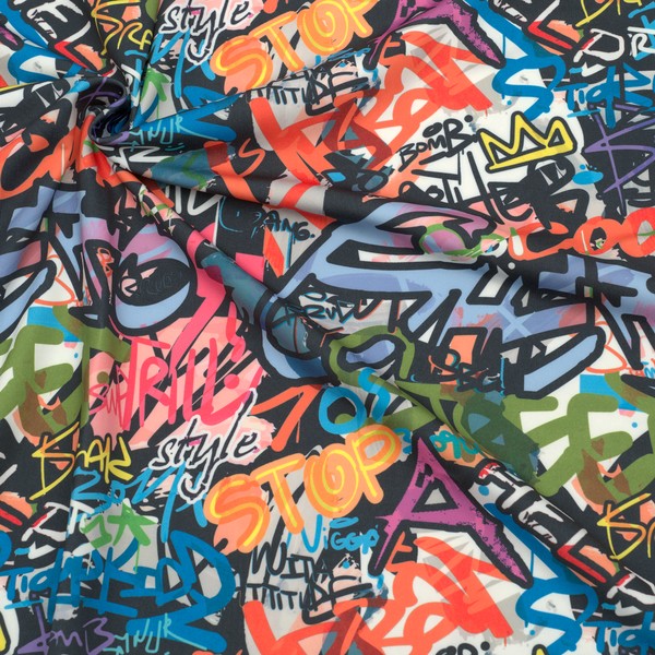 Bi-Stretch Jersey Sportswear Graffiti Multicolor