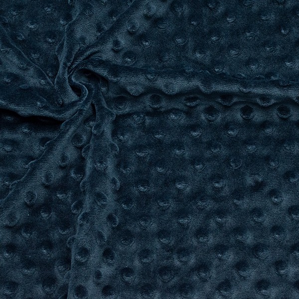 Micro Fleece Stoff Noppen Dunkel-Blau
