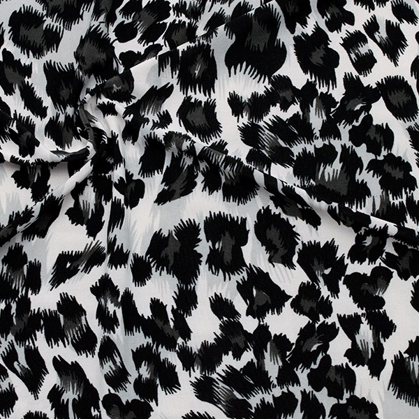 Jersey Animal Print Weiss-Grau-Schwarz