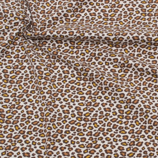 Organic Baumwoll Stretch Jersey Leopard Dots Weiss