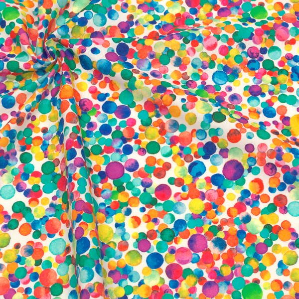 Baumwollstoff Aquarell Konfetti Multicolor 