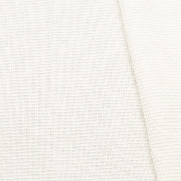 100% Baumwoll Waffel Piqué Mini Creme-Weiss