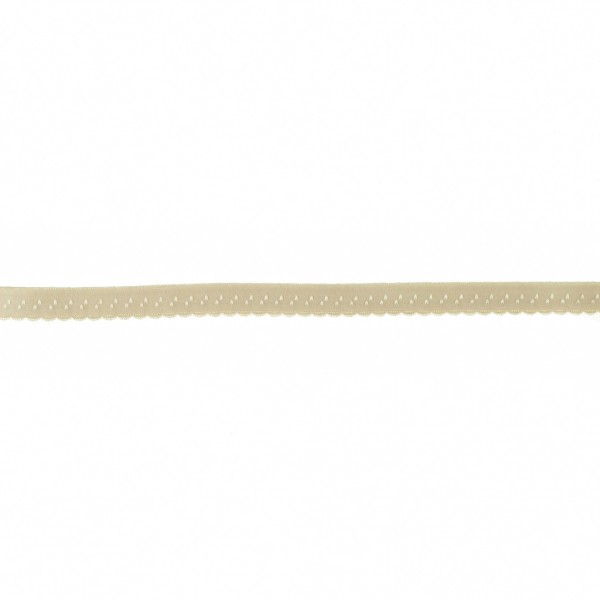 Elastisches Schrägband 12mm Bogenkante Beige