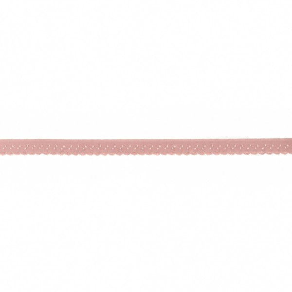 Elastisches Schrägband 12mm Bogenkante Alt-Rosa