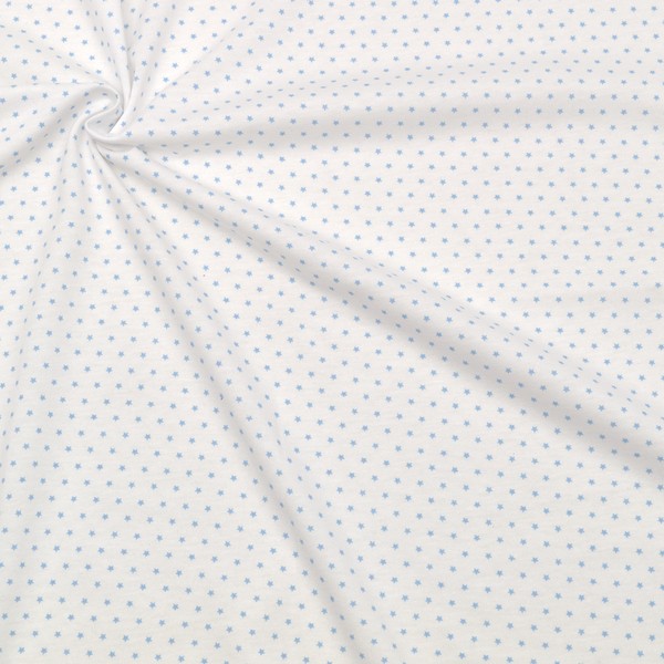 100% Baumwolle Jersey "Sterne mini 3" Farbe Weiss-Blau