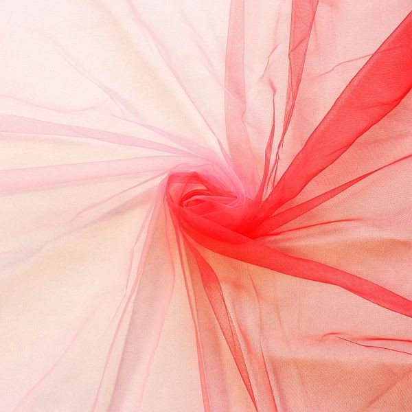 3,50 Meter - Soft Tüll Stoff "Regenbogen" Farbe Rot-Rosa