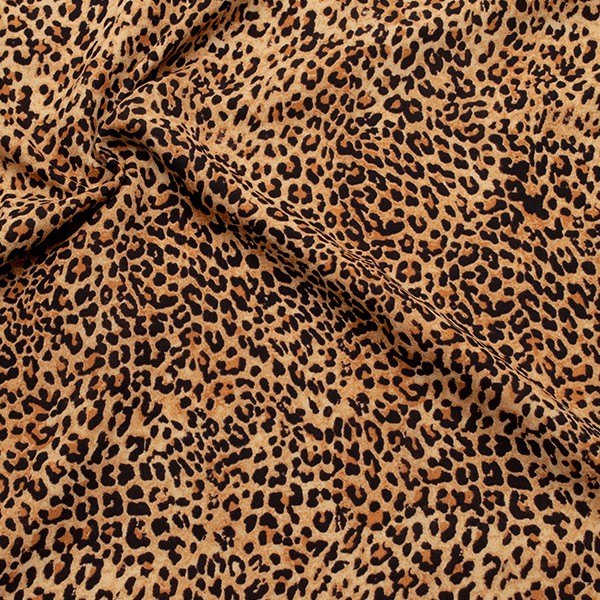 Polyester Crêpe Georgette Leopard Beige