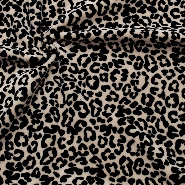 Nicki Baumwollstoff Leopard Look Hell-Beige