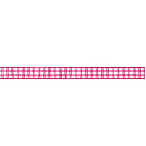 Prym 4m Dekoband kariert 10mm breit pink / weiss