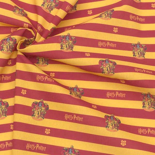 100% Lizenz Baumwollstoff Popeline Harry Potter Gryffindor Gelb Rot