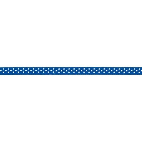 Prym Satinband gepunktet 6mm x 4m (Breite / Länge) royalblau / weiss