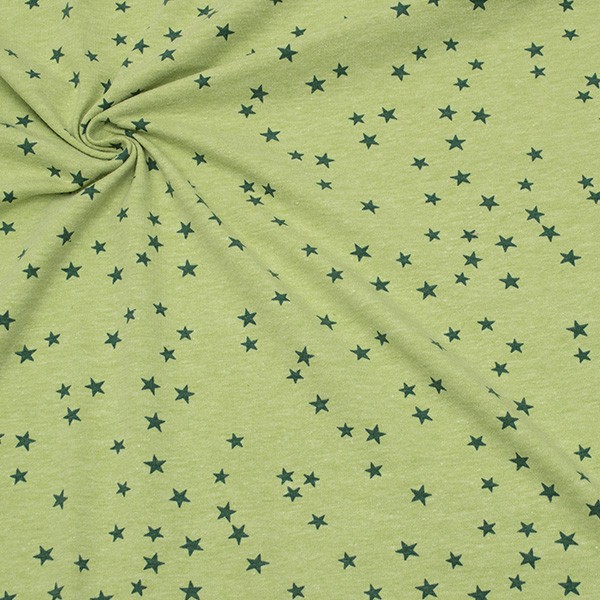 Baumwoll Stretch Jersey Sterne Mix Grün