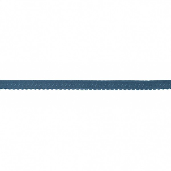 Elastisches Schrägband 12mm Bogenkante Jeans-Blau
