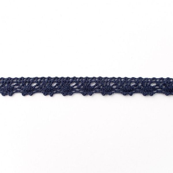 Baumwollspitze Breite 12mm Farbe Navy-Blau