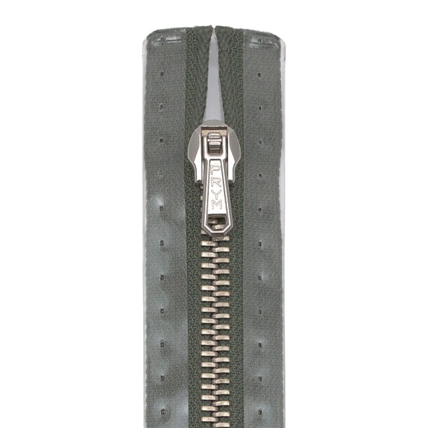Metall Reißverschluss M2 Typ 10 unteilbar 16 cm silber-farbig - Farbe 002 Dunkel-Grau