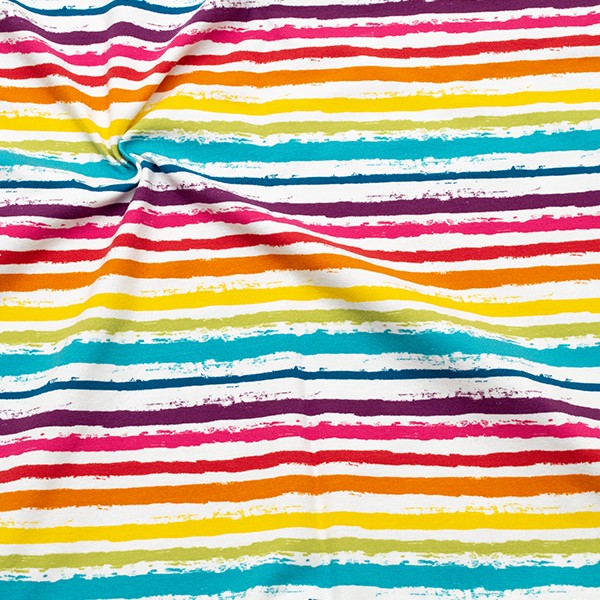 Baumwoll Stretch Jersey Multi Streifen Multicolor