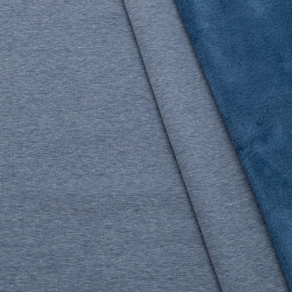 Alpenfleece Sweatshirt Melange Jeans-Blau