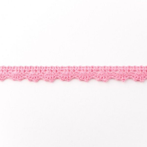 Baumwollspitze Breite 12mm Farbe Rosa
