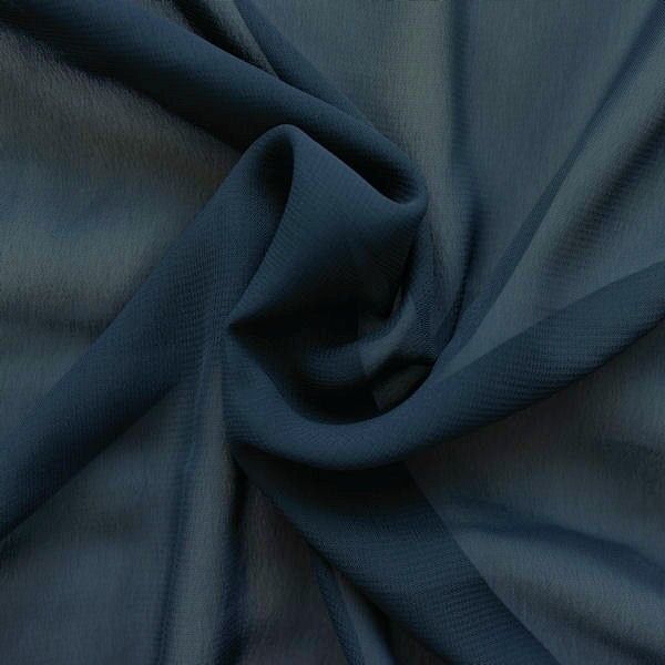 Polyester Chiffon Dunkel-Blau