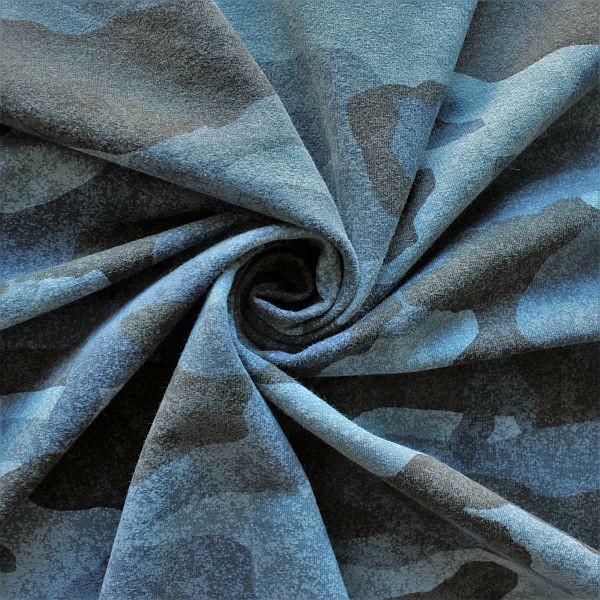 Sweatshirt Baumwollstoff Camouflage Melange Blau